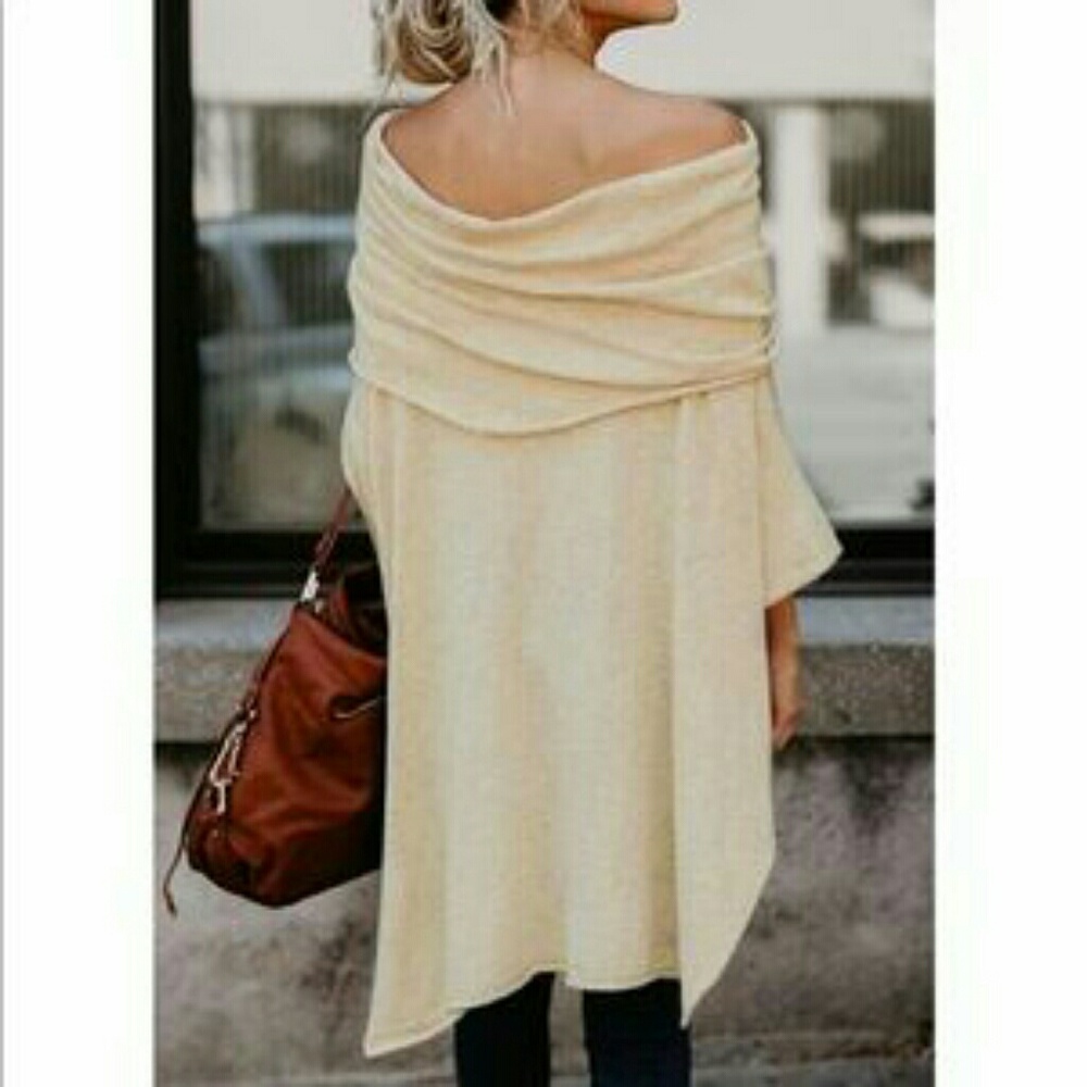 ~SOLD~ NWOT love Stitch off-shoulder poncho - Picture 2 of 4